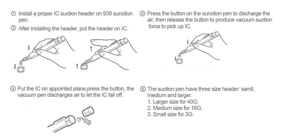 Hoki: VP-919 Vacuum Suction Pen for SMD Components Pickup