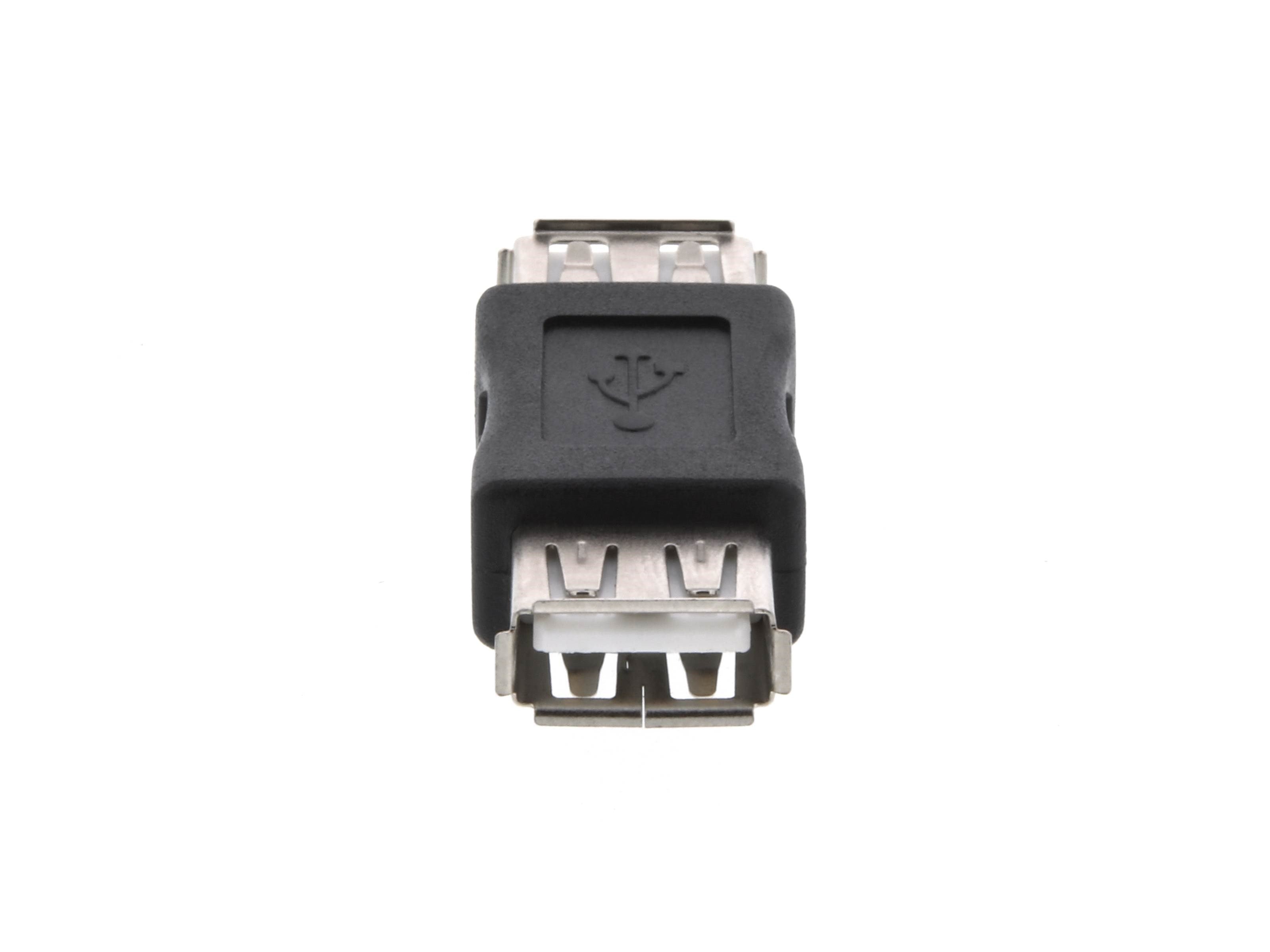 USB 2.0 Adapter - Female to Female USB A Coupler Joiner