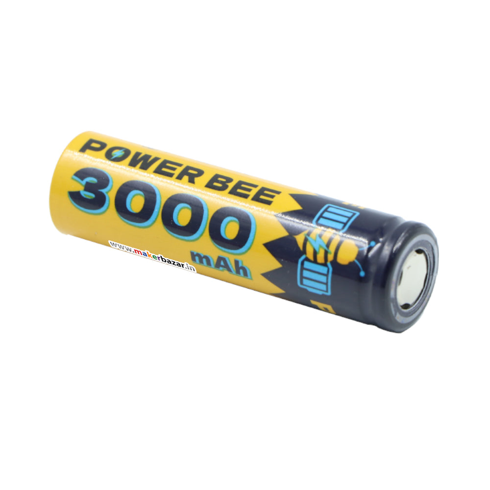 PowerBee: 3000mAh 3.7V 18650 Cell Li-ion Rechargeable Battery with Flat Top