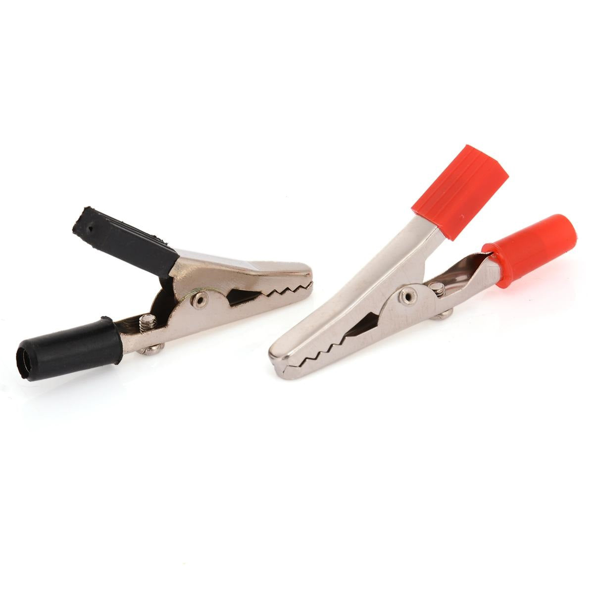 Heavy Duty Alligator Crocodile Single Clamp 50mm Black + Red Clips Pair