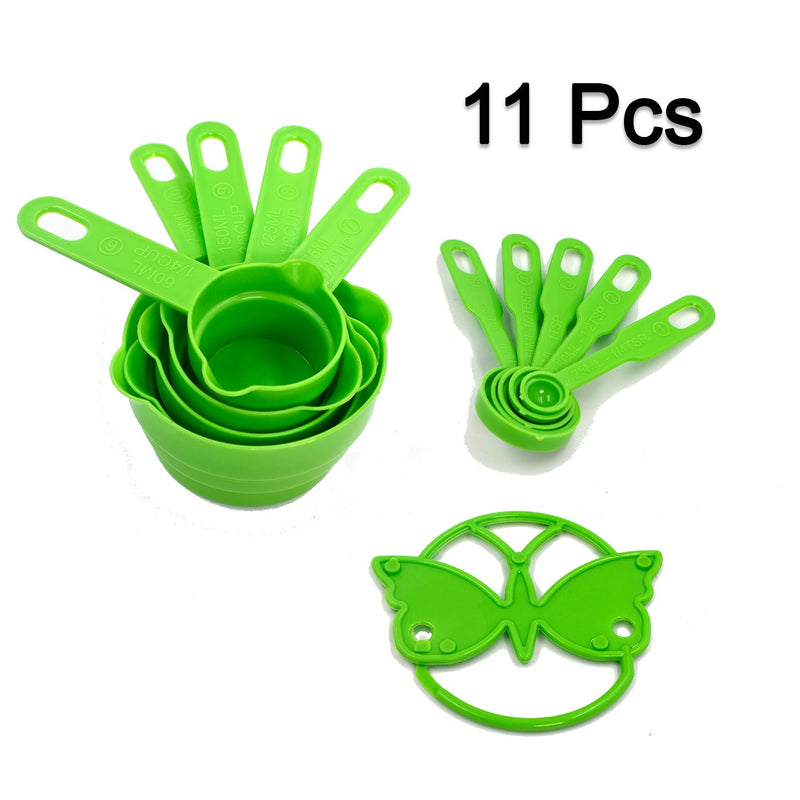11 Pc Measuring Cup and Spoon Set - Green