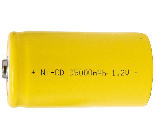 5000mAh 1.2V Size-D Cell NiCd Rechargeable Battery with Button Top
