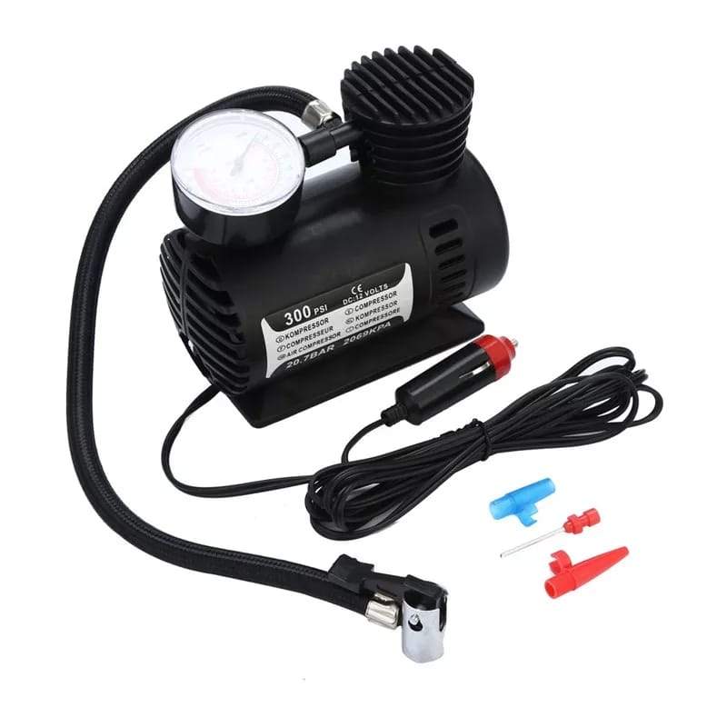 12 Volt Car Tyre Inflator Air Pump with Pressure Gauge for Football, Cycle,  Motorbike