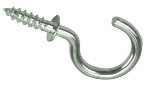 0.5in/13mm Mini J Hook Stainless Steel Ceiling Hooks Cups Screw Holder