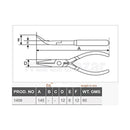 Taparia: 1409 Long Needle Bent Nose Mini Pliers With Two Color Dip Coated Sleeve 150mm/5.9inch