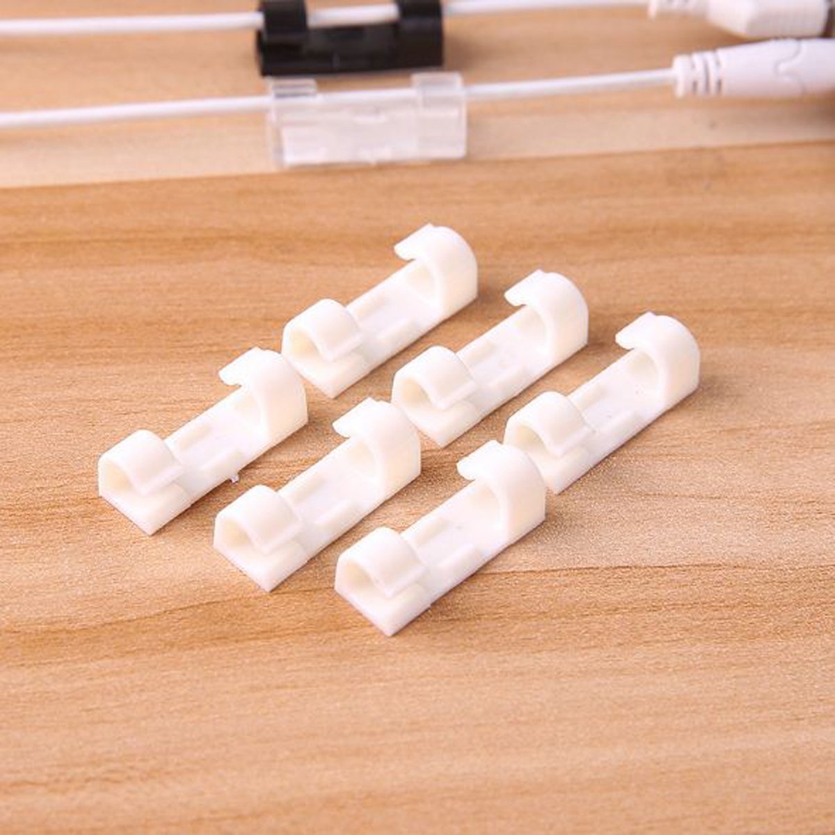 20 Pcs Self-Adhesive Cable Clips Organizer - Black/White/Transparent