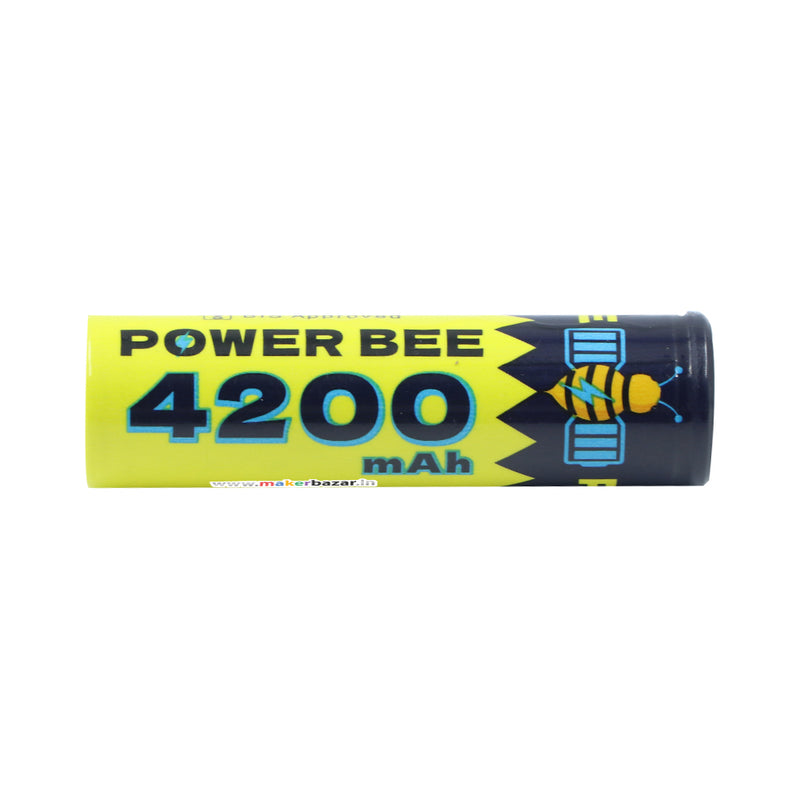 PowerBee: 4200mAh 3.7V 18650 Cell Li-ion Rechargeable Battery with Flat Top
