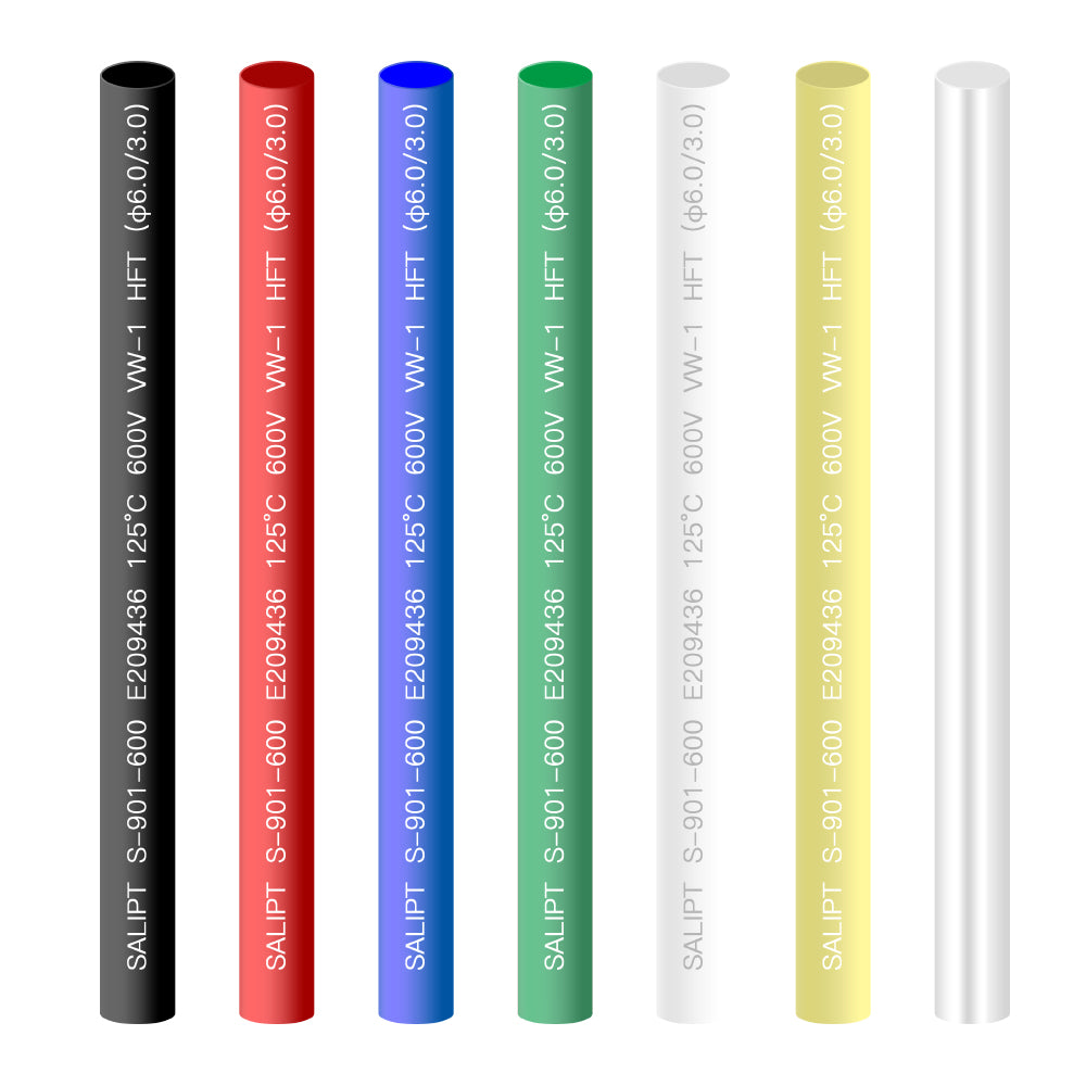 21PCS 6.0mm Colorful Silicone Rubber Heat Shrink Tube Assortment