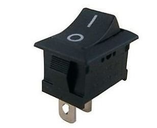 Mini Rocker Switch Complete Black 2 Pin SPST ON-OFF 250V