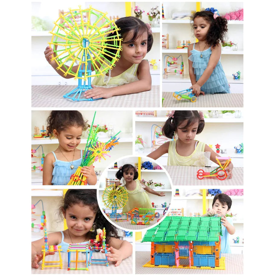 250pcs Plastic Sticks Building Blocks, Early Creative Learning