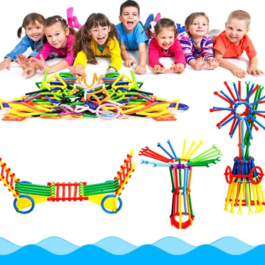 250pcs Plastic Sticks Building Blocks, Early Creative Learning