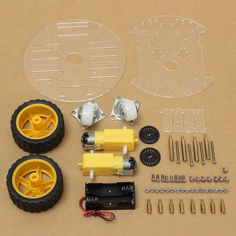 2WD Mini Round KIT Two Wheel Robotic Smart Car Kit with Acrylic Chassi