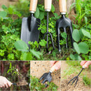 3Pcs Garden Tool Set With Wooden Handle - Medium