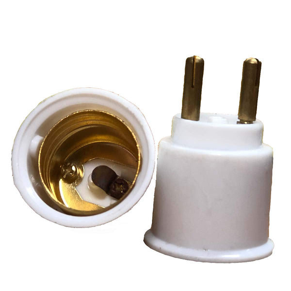2-Pin to E27 Socket Holder Light Bulb Adapter