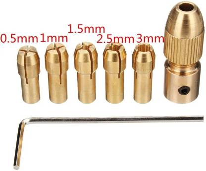 Shank Metal Drill Chuck Collet Bits Rotary with Screw, 0.5-3 mm for RS-555 motor