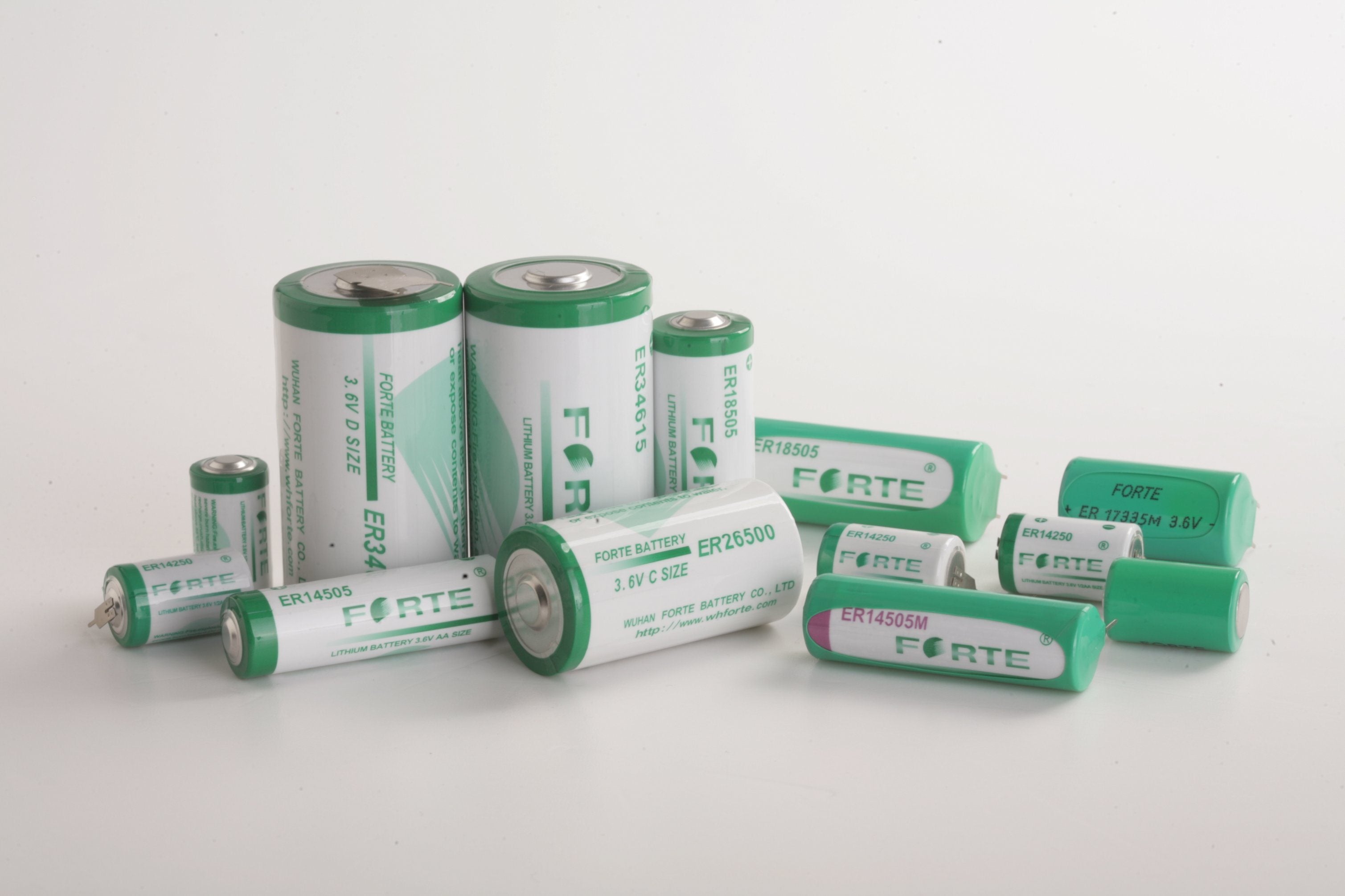 Forte: ER14250 Size-1/2AA 3.6V 1200mAh Lithium Cell Non-Rechargeable Battery