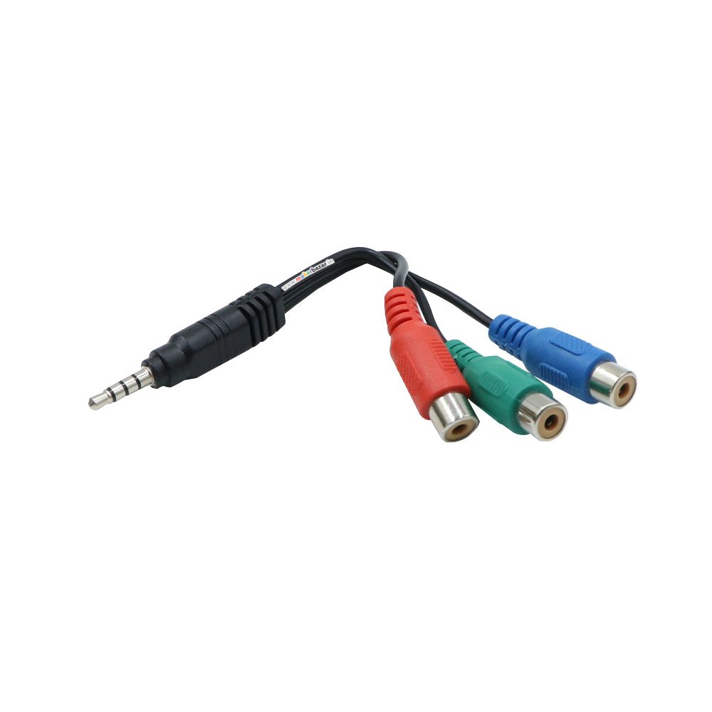 Tv-Out 3.5Mm Aux Jack To 3 Rca Male Cable Audio Video Male Cable For Dvd  Player (3 Rca To 3.5Mm Jack Aux) - Black