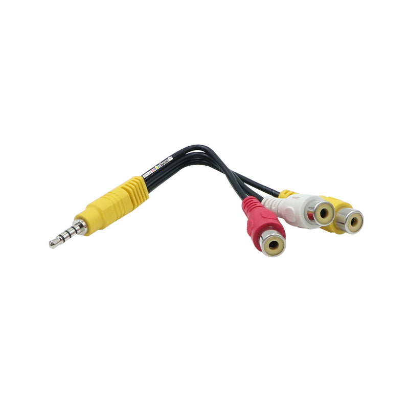 3.5mm male Plug to 3RCA Female adapter cable Video adapter For AV Audi