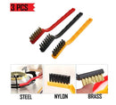 3pcs Mini Wire Brush Set (Steel/Nylon/Brass Brush) For DIY/Cars/Bike/Home Use