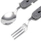 Travel Camping 4-in-1 Stainless Steel Folding Multi Swiss Cutlery Set Spoon Fork Knife Set