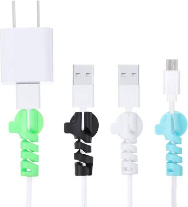 4pcs Spiral Charger Cable Protector with Sucker Suction