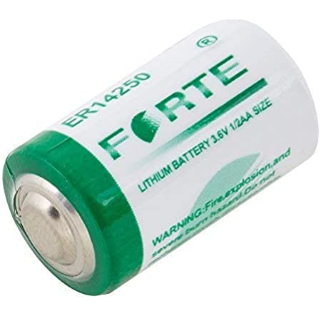 Forte: ER14250 Size-1/2AA 3.6V 1200mAh Lithium Cell Non-Rechargeable Battery