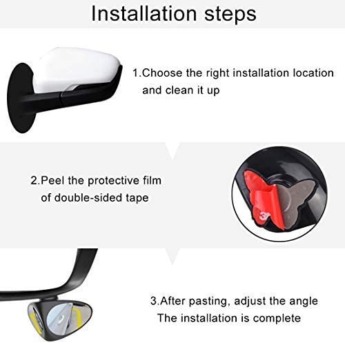 2-Pack Universal Blind Spot Mirrors – Adjustable Convex Wide Angle – Fits Cars, Trucks, SUVs, RVs & Vans