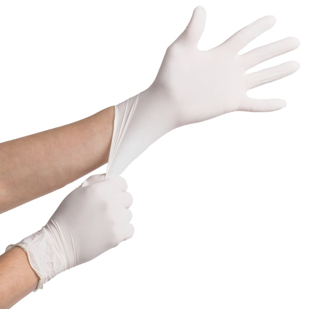 Powder Coated Latex Disposable Gloves Box - White