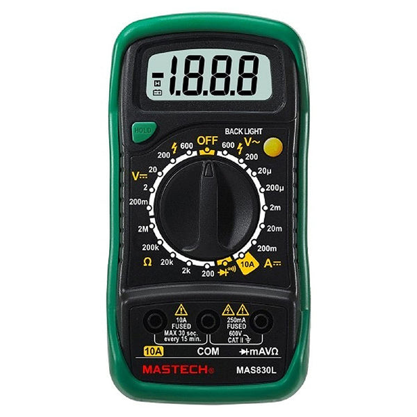 Mastech: MAS830L Digital Multimeter (Black 2000 counts)