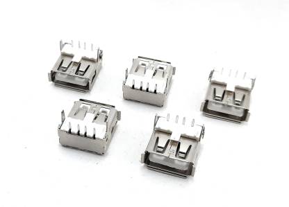 [Type 2] 10mm Female USB A Connector (with Collar)- 4 pin Right Angle Socket