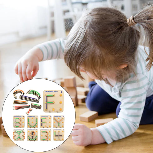 Wooden Alphabets Construction Puzzles