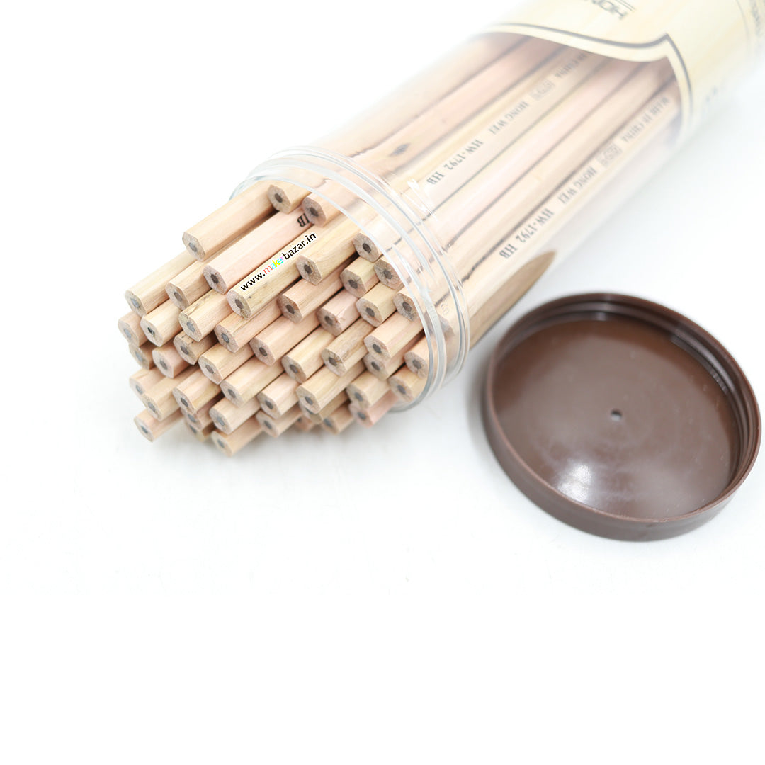 HB Pencil - 50 PCS Bucket Packed Natural Wooden Hexagonal Pencils