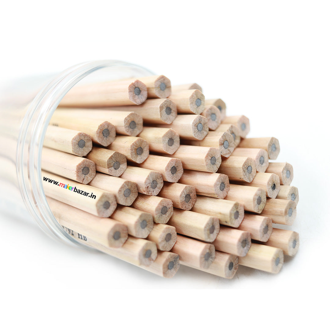 HB Pencil - 50 PCS Bucket Packed Natural Wooden Hexagonal Pencils