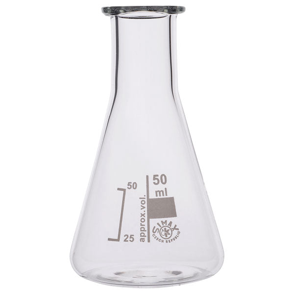 Borosilicate Glass Narrow Mouth Conical Flask 50ml Capacity