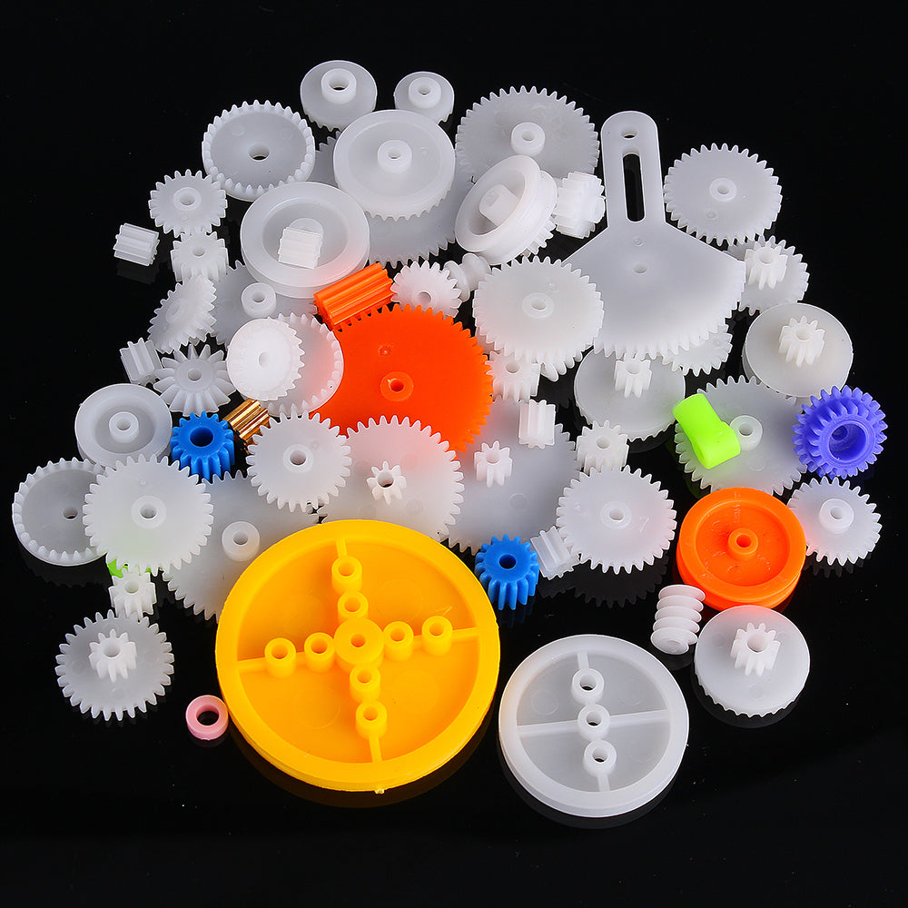 78Pcs Plastic Gear Assorted Kit Set with Various Gear and Axle Belt Bushings for DIY Car Robot Project