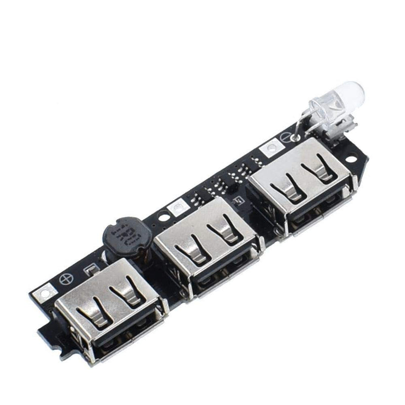 [Premium] 5V 2.1A 3 USB Power Bank Battery Charger Module Circuit Board Step Up Boost [Black]