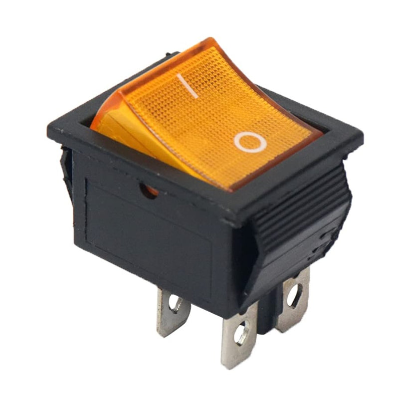 KCD4 16A 250V DPST ON-OFF 4 Leg Rocker Switch with Yellow Light