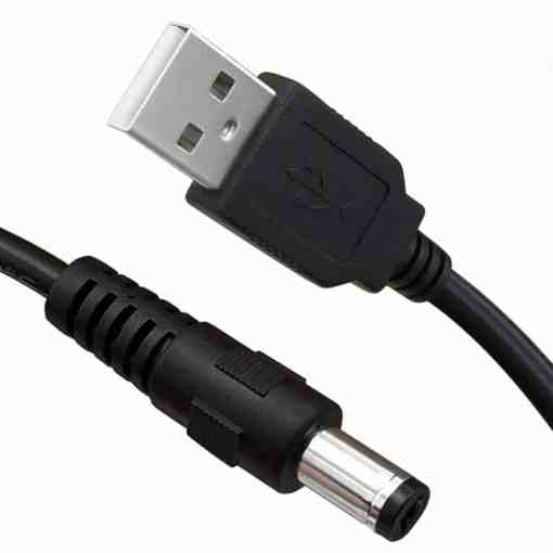 USB to DC Plug Converter Wire Cable 5.5x2.1mm