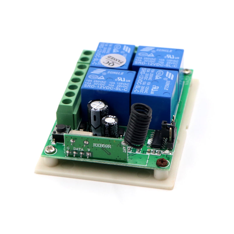 [Type 4] 12V DC 315 MHz 4 Channel RF Receiver Module with Casing