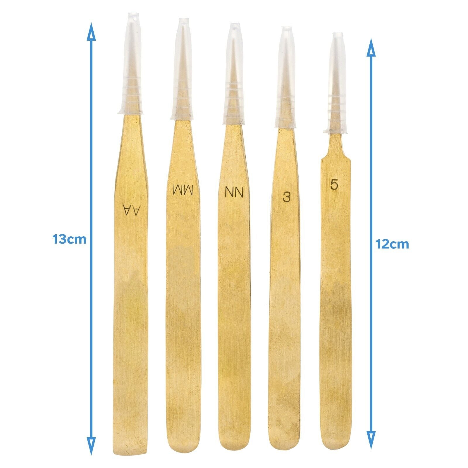 5pcs Brass Tweezers Non Magnetic Watchmaker Jewellery Making Craft Tool Kit