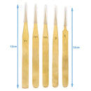 5pcs Brass Tweezers Non Magnetic Watchmaker Jewellery Making Craft Tool Kit