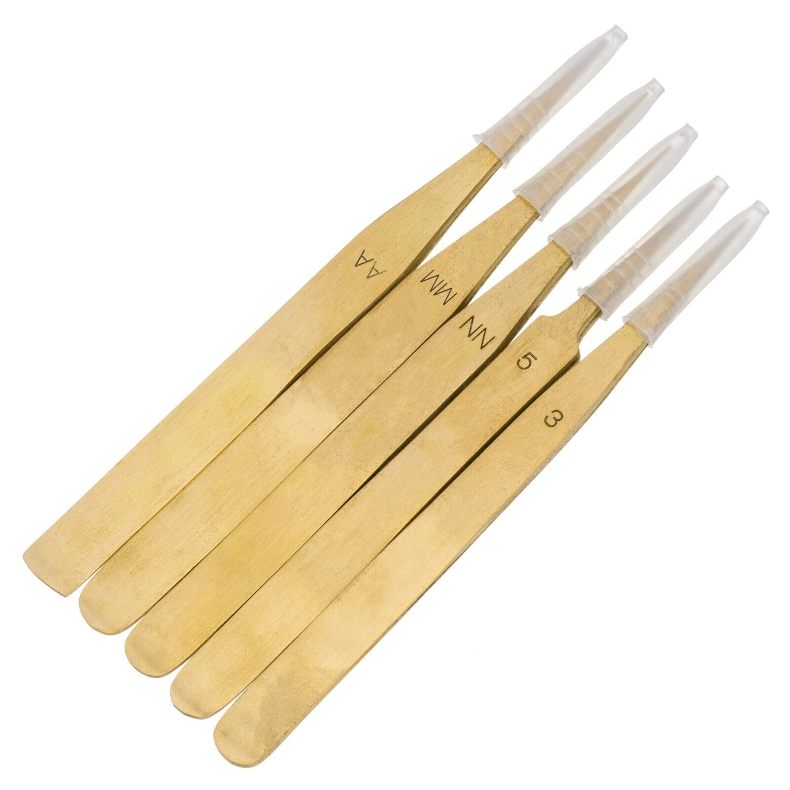 5pcs Brass Tweezers Non Magnetic Watchmaker Jewellery Making Craft Tool Kit