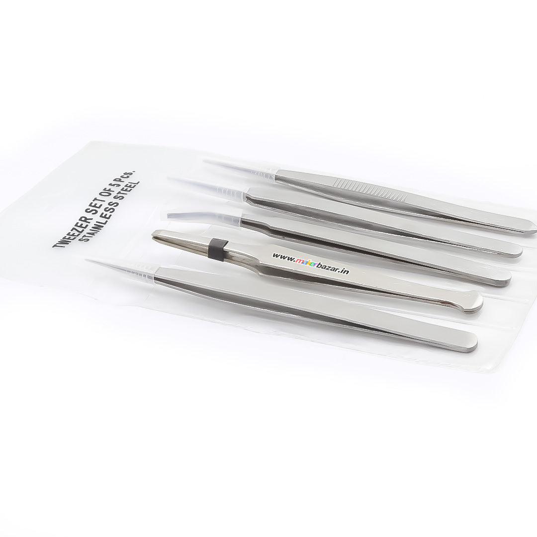 Generic: [Type 1] 5pc Stainless Steel Tweezer Set