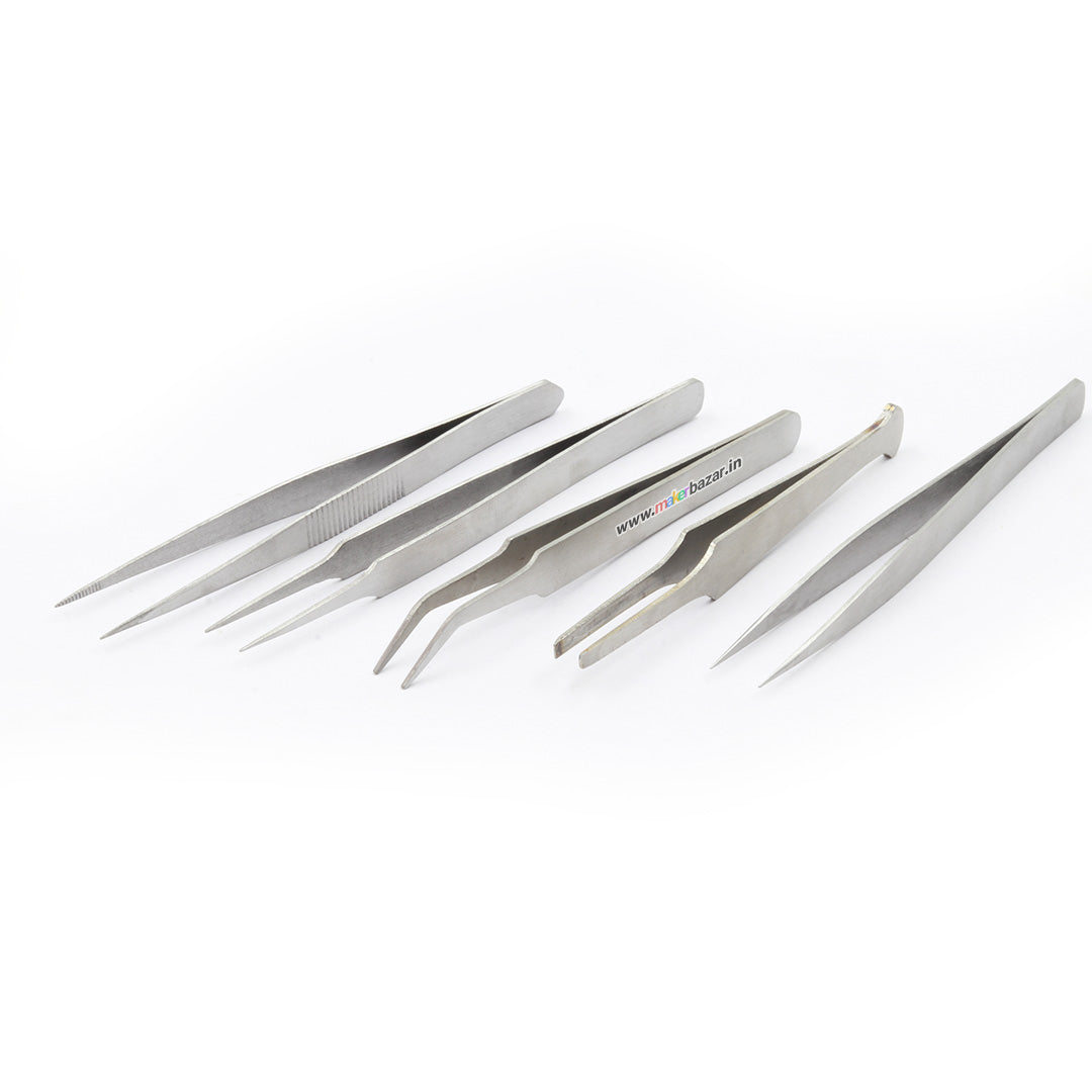 Generic: [Type 1] 5pc Stainless Steel Tweezer Set