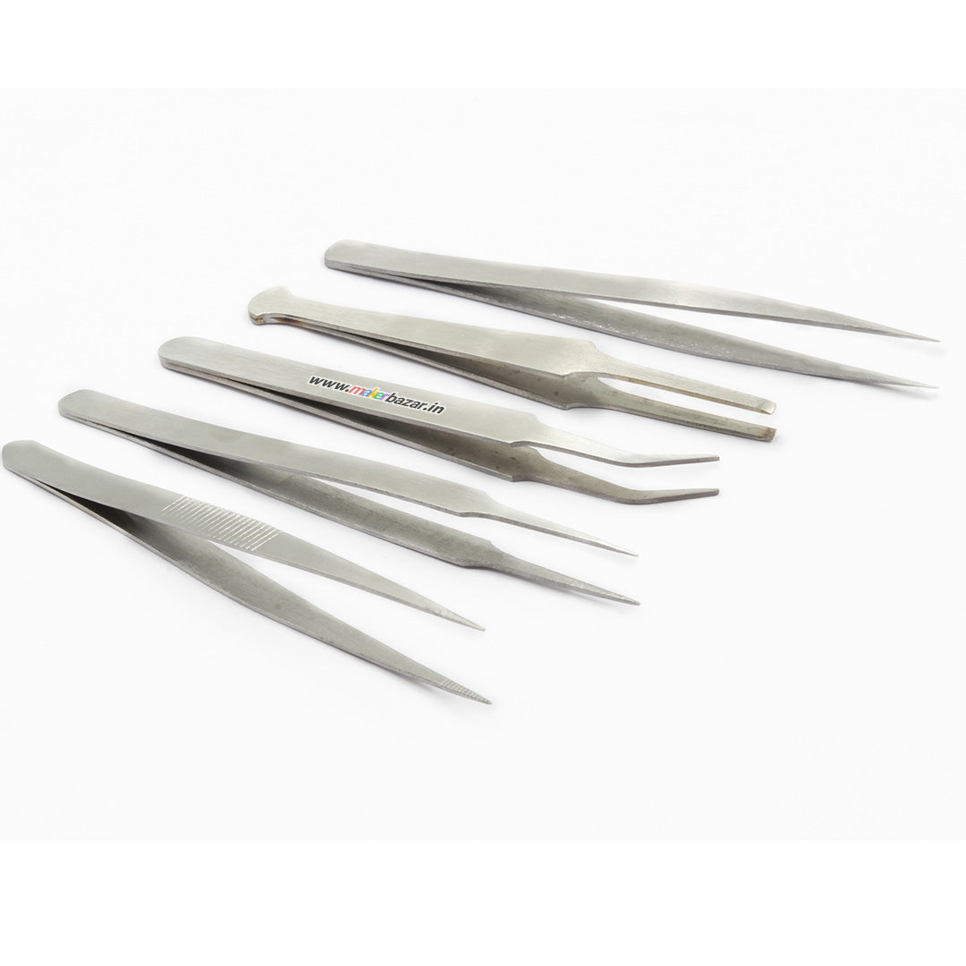 Generic: [Type 1] 5pc Stainless Steel Tweezer Set