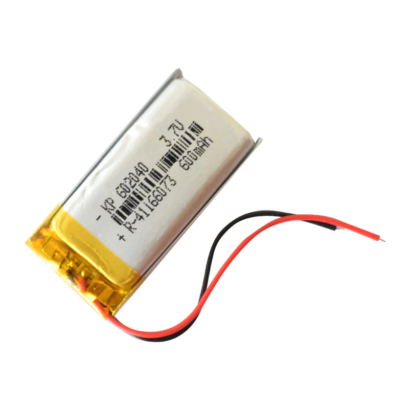 KP: 602040 Lipo Battery - Single Cell 3.7 V 600mAh Lithium Polymer Battery