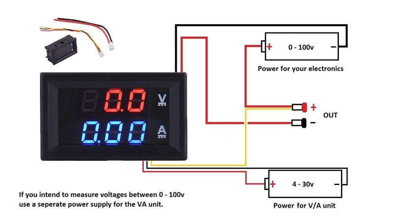 100V 10A Dual LED Voltmeter Ammeter Monitor Panel