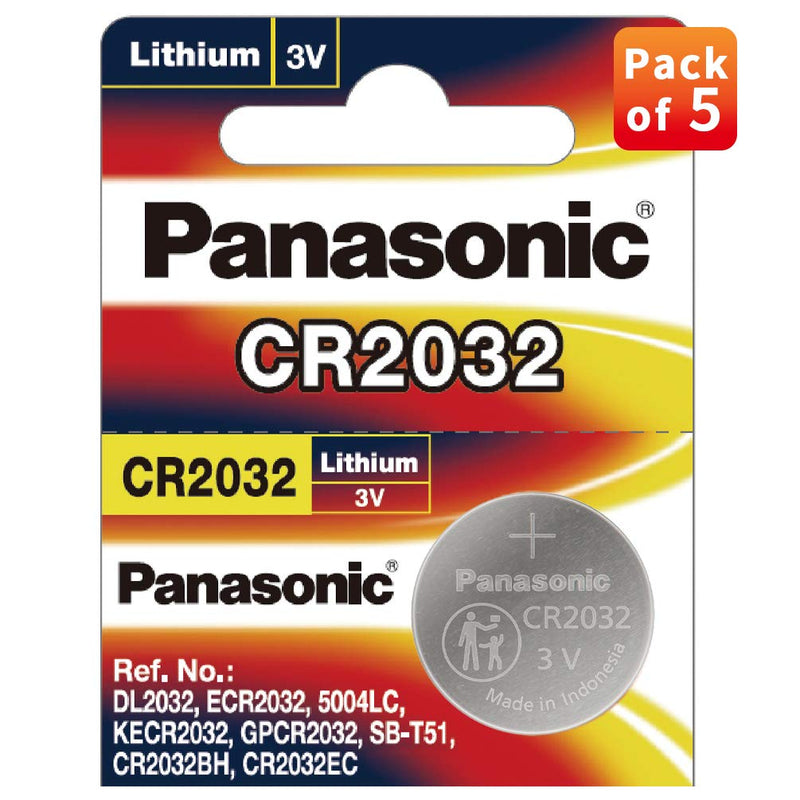 Panasonic CR2032 3V Lithium Coin Batteries (Pack of 4)