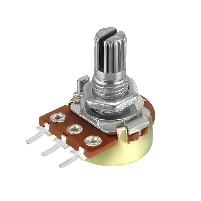 WH148 3pin 15mm Rotary Shaft Potentiometer, Linear (B) Taper Pots