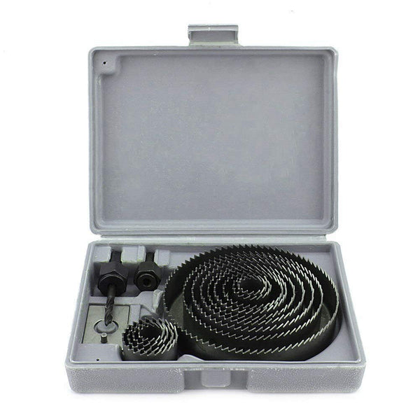 16 Piece Hole Saw Kit, 19-127mm Metal Alloys Wood Hole Saw Cutter Tool Kit Rotary Bit Set